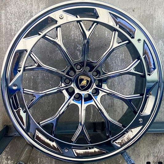 Lamborghini Huracan 2 Piece Forged Wheel Full Chrome & With Cover Aleeve  (Price Per Rim) Designed for Lamborghini Huracan